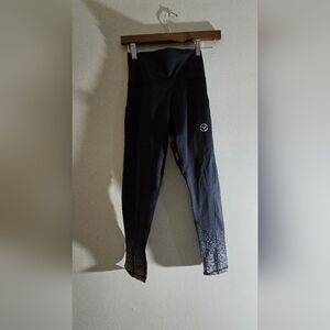 Virus Black Leggings with White Speckle Design